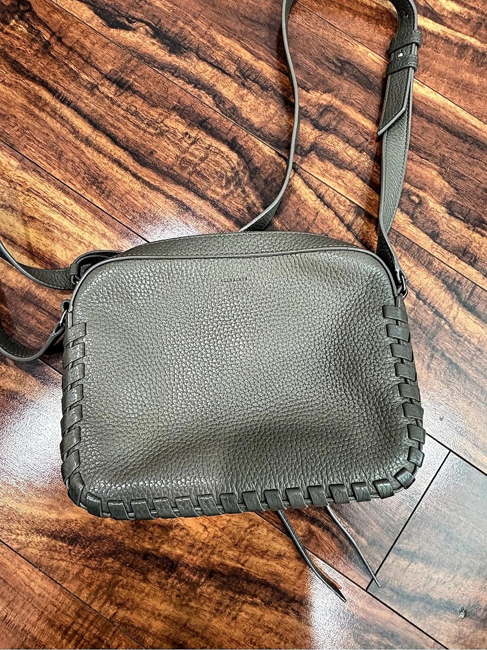 AllSaints Kepi Mini Leather Crossbody Bag - Almond Brown
